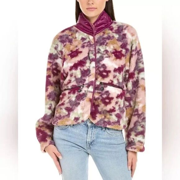 Johnny Was Jackets & Blazers - Calme by Johnny Was Printed Teddy Fleece Jacket Sz XL Athleisure Pockets